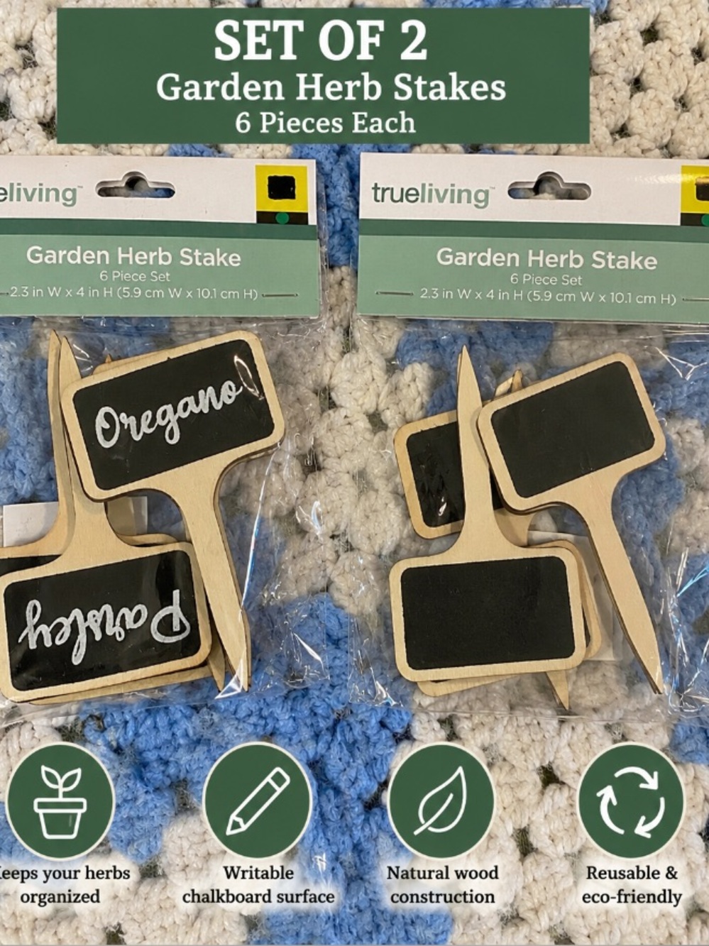 True Living Garden Herb Stakes Set of 2 (12 Total) Labels & Blank New
